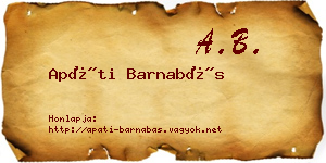 Apáti Barnabás névjegykártya