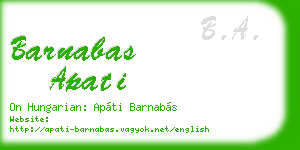 barnabas apati business card